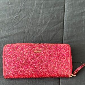 Kate Spade Hot Pink Glitter Wallet